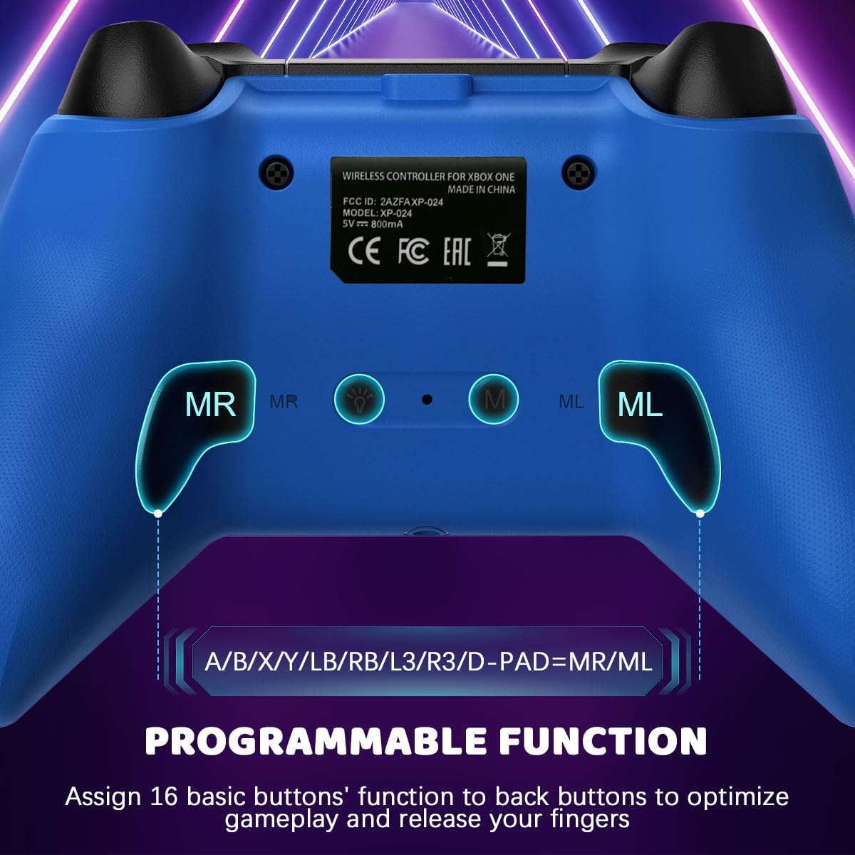 Lampelc Xbox Wireless Controller for Xbox Series X, Series S, Xbox One, and Windows 10, featuring ergonomic design and button layout.