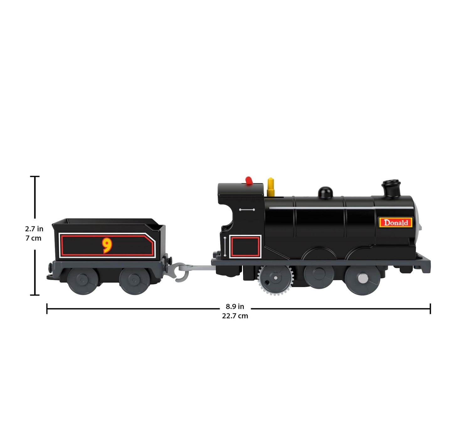 Thomas & Friends Motorized Toy Train Donald Battery-Powered Engine with Cargo Car for Preschool Kids Ages 3+ years, JBW21