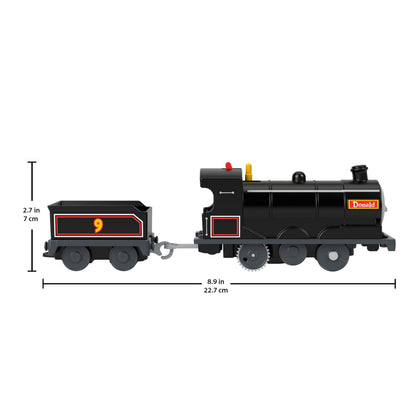 Thomas & Friends Motorized Toy Train Donald Battery-Powered Engine with Cargo Car for Preschool Kids Ages 3+ years, JBW21