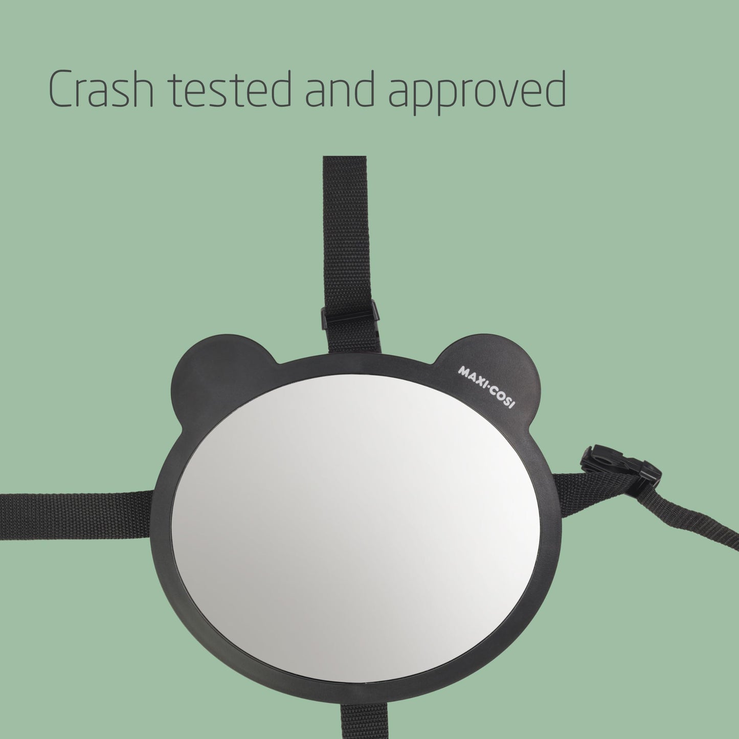 Maxi-Cosi Back Seat Mirror, Car Seat Mirror 360° Adjustable, Wide-Angle View, Easy to Install, Crash Tested and Approved, for Baby, Infant, Toddler and Child, Black