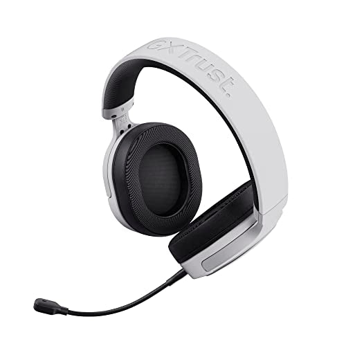 Trust Gaming GXT 498W Forta [Officially Licensed for PlayStation 5] Sustainable Gaming Headset for PS5 / PS4, 1.2m Cable, 50mm Drivers, Detachable Microphone, Wired Over-Ear Headphones - White