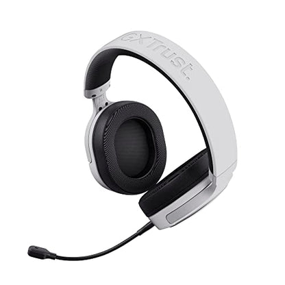 Trust Gaming GXT 498W Forta [Officially Licensed for PlayStation 5] Sustainable Gaming Headset for PS5 / PS4, 1.2m Cable, 50mm Drivers, Detachable Microphone, Wired Over-Ear Headphones - White