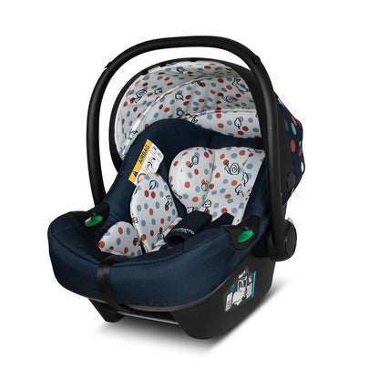 Cosatto Giggle 4 travel system with pram, pushchair, infant car seat, carrycot, raincover, compact fold, suitable for babies to 4 years old.