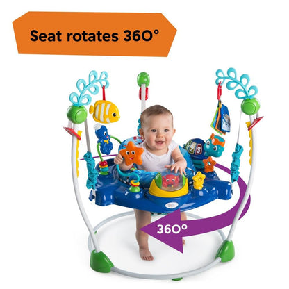 Baby Einstein Neptune's Ocean Discovery Baby Jumper with removable toys, colorful, adjustable heights, 360° rotation for ages 6 months+