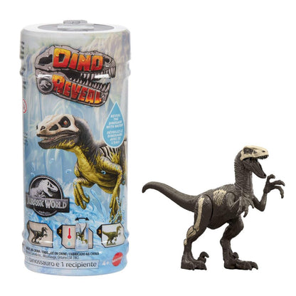 Mattel Jurassic World Dino Reveal Dinosaur Toys, Unpack Surprise & Warm Water Uncovers Full Decoration, 5 to 7 Inches, Species Vary, JDC52