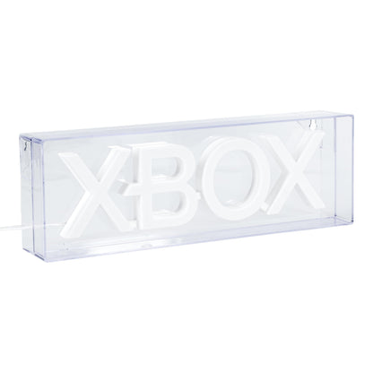 Green Xbox logo LED neon light by Paladone, wall mountable or free-standing sign, ideal for gaming room decor and accessories.
