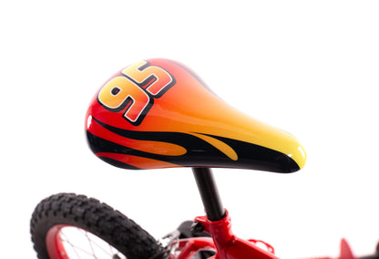 Huffy Disney Cars 14 inch Kids Bike + Stabilisers For Boys or Girls 4-6 Years - Lightning McQueen Styling, Red