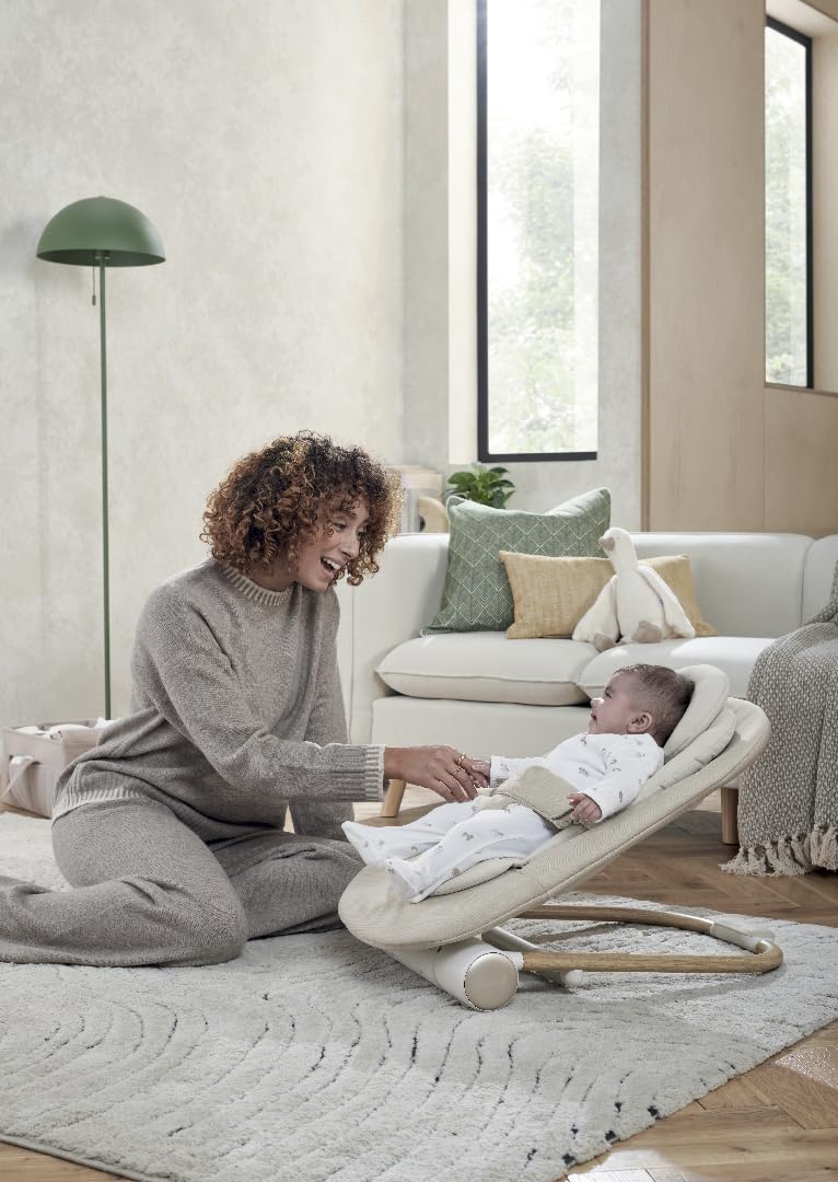 Mamas & Papas Eno Baby Bouncer, One Hand Fold, 2 Recline Positions, Cashmere - 0-6months