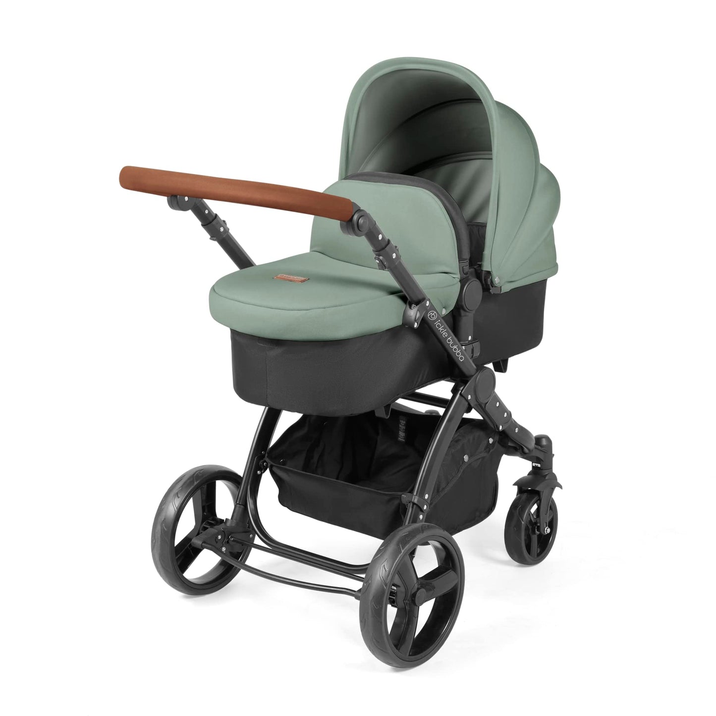 Ickle Bubba Stomp Urban 3-in-1 Travel System & Astral Car Seat – Birth to 22kgs (Approx. 4 Years), Lightweight City Pram, Carrycot & Seat Unit, Compact Fold, UPF 50+ Hood & Accessories (Sage Green)