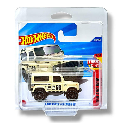 Hot Wheels Land Rover Defender 90 (Cream & Black) 5/10 Then And Now - 2025-210/250 (Short Card) - includes a KLAS Car Keeper Protector Case - JBB29