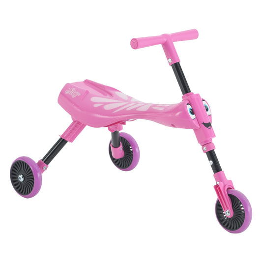 Scuttlebug Butterfly 3-Wheel Foldable Ride-On Tricycle for 1+ Year Old Boys and Girls, Fun Indoor and Outdoor Trike, No Surface Scratches, Ride on Toddler Bike for Toddler’s Balance and Motor Skills