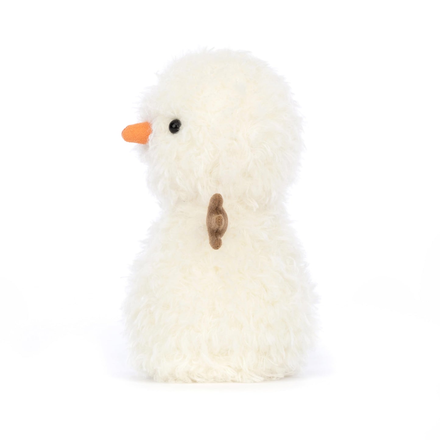 Jellycat Little Snowman plush toy, 18 cm tall, featuring a cute snowman design with a cheerful expression.