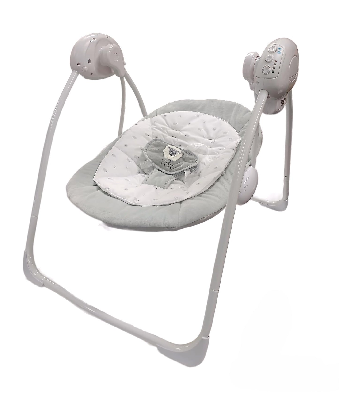 LADIDA folding baby swing with sweet lamb design, soothing music, suitable for newborns, lightweight and portable.