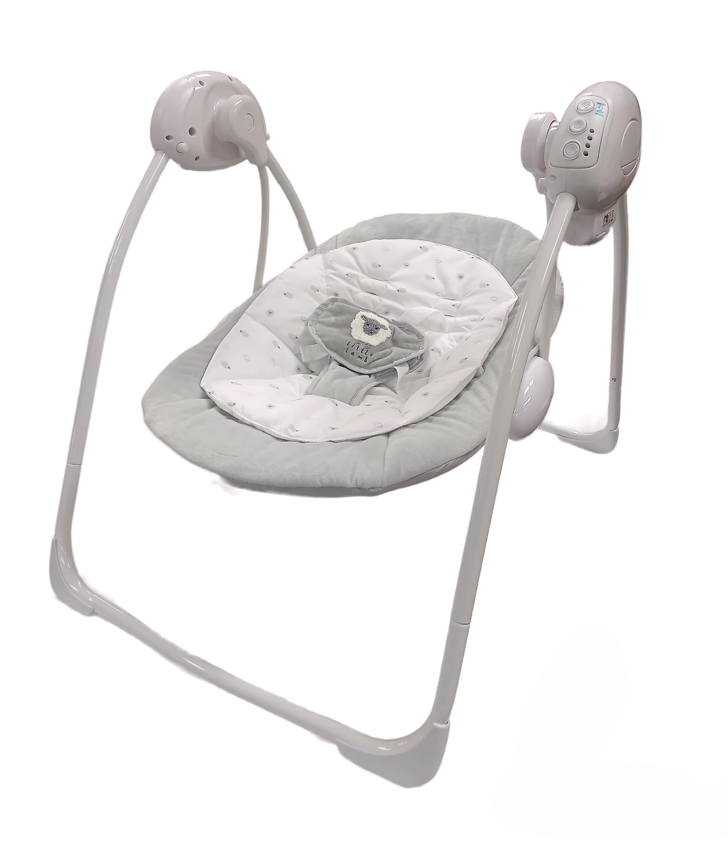 LADIDA folding baby swing with sweet lamb design, soothing music, suitable for newborns, lightweight and portable.