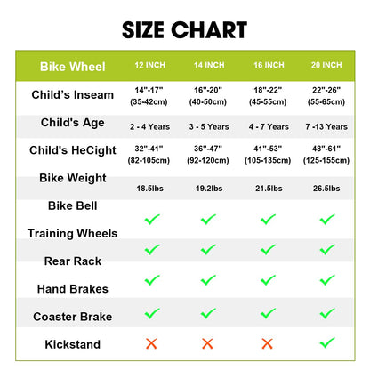 Hiland 14 Inch Kids Bike for Boys 3 4 5 6 years, with Stabilisers, Handbrake and Coaster Brake Boys Bike, Green
