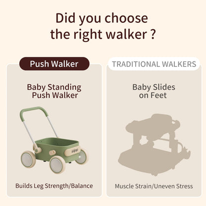 Kidpop PULA push and pull toddler walker wagon with wheels, purple baby walker for 7 months to 3 years, toddler balance toy