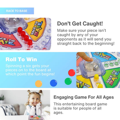 Navoys Race To Base - Fun Family Game for Kids and Adults, Race Back To Your Base Before You're Caught, Classic Board Games for 6, 7, 8+ Year Old Children