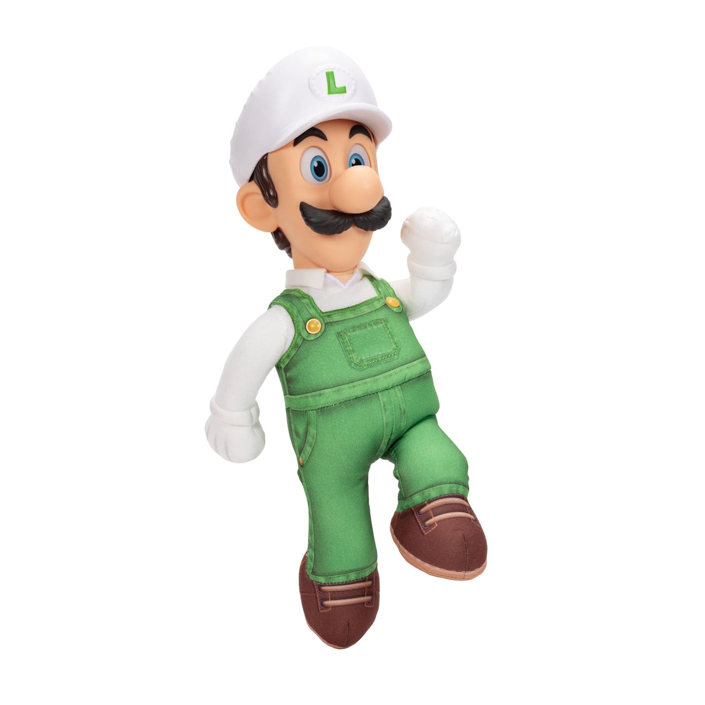 The Super Mario Galaxy Movie Fire Luigi Poseable Plush 15" / 38cm, Officially Licensed by Jakks Pacific, Plush with Sculpted Roto Head, Nintendo Collectible Plush, for Ages 3+