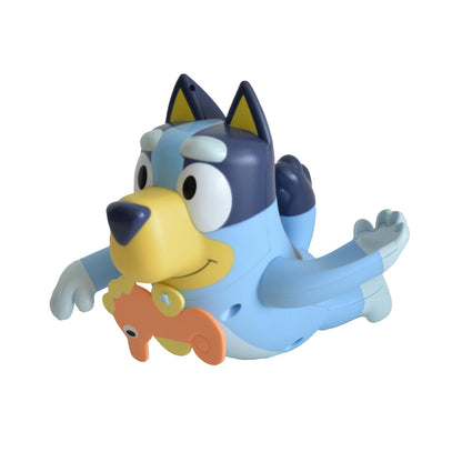 Toomies Swimming Bluey - Toddler Bath Bluey Toy with Pull String Seahorse, Swims on Front and Back - Interactive Water Play Bluey Toys - Baby Bath Toys and Swimming Pool Toys for +18 Months Old
