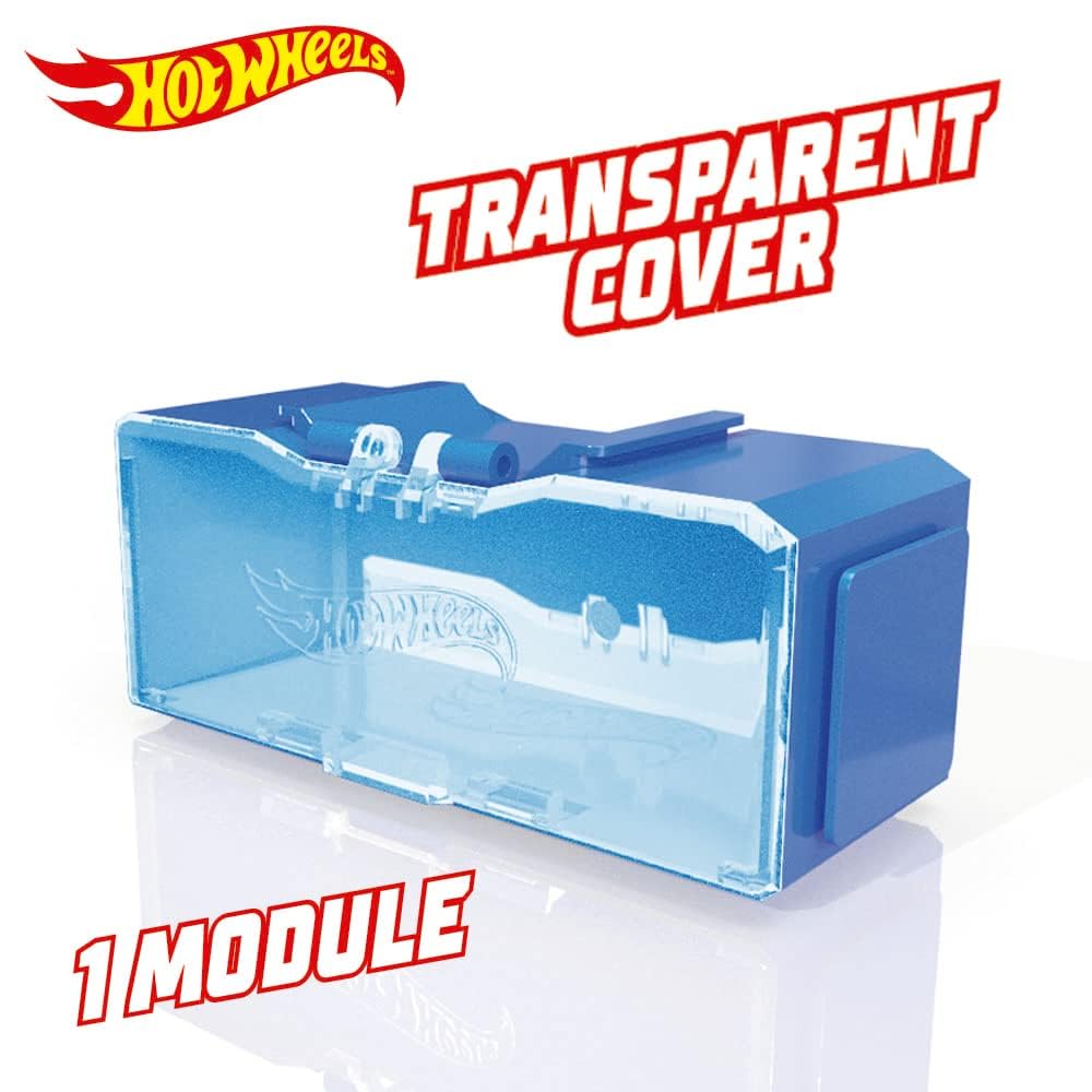 Hot Wheels Multibrick car case I Stores up to 28 cars I Connects with tracks I Play and Build, Multi-Coloured (HWCC8C) - Includes a carry handle