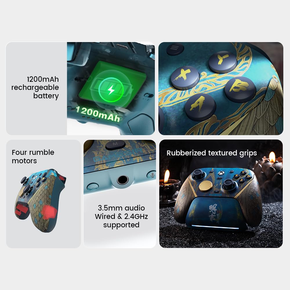 GameSir G7 Pro wireless controller with TMR sticks, Hall effect triggers, 3.5mm audio jack, for Xbox, PC, and Android devices.