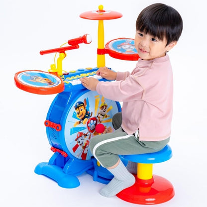 Lexibook, Paw Patrol, Electronic Set for Children, Musical Toy Game, Realistic Drum Sound, 8-Keys Keyboard, MP3 Plug, seat Included, Blue/red, K610PA