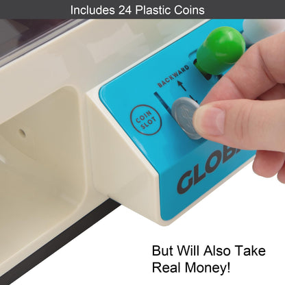 Global Gizmos 50189 Candy Grabber/Claw Machine Arcade Game for Kids/Joystick Controls/Coins Included/Battery or USB Powered/Black Colour