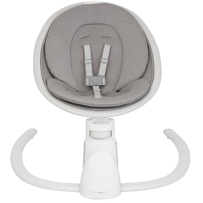 Graco Sway 'n Grow Bluetooth baby soother with swaying motions, vibration, music, adjustable height, compact design, Heather fashion