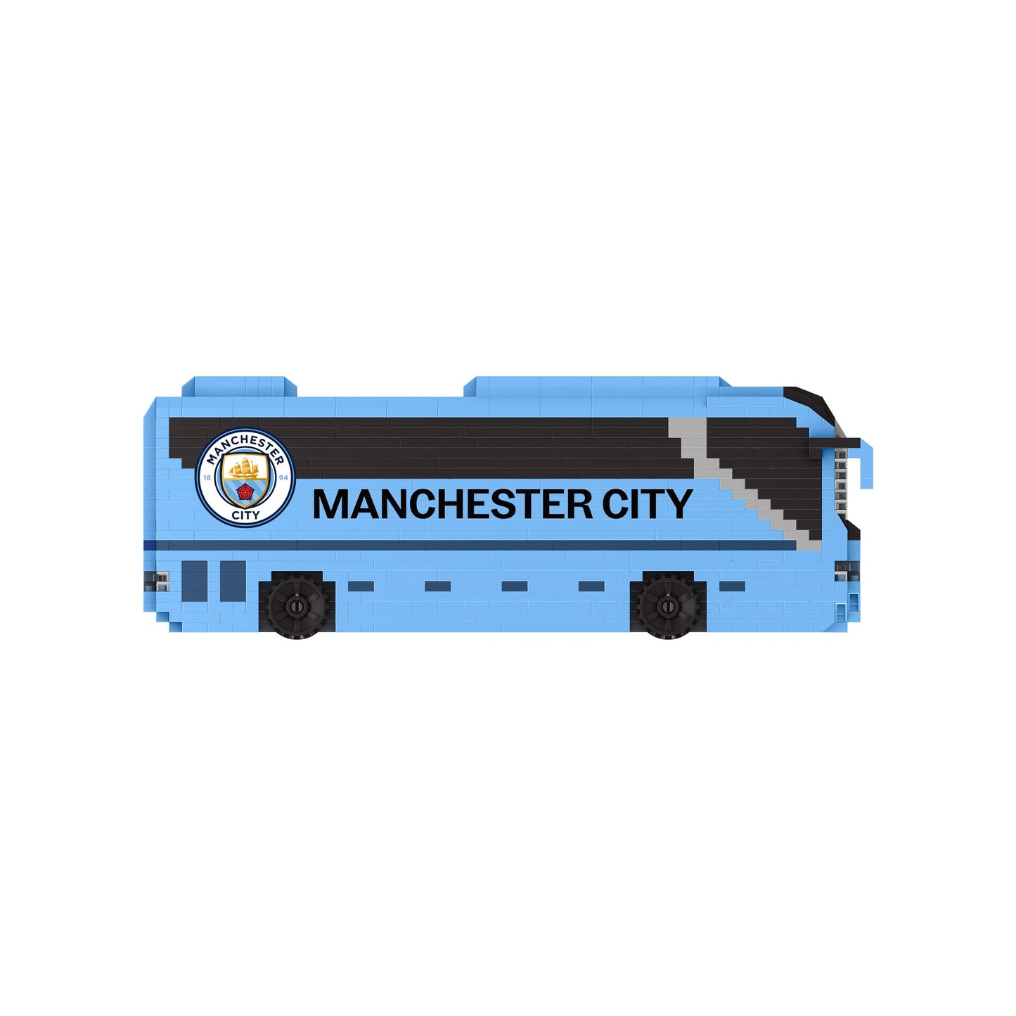 FOCO Officially Licensed Manchester City FC Football BRXLZ Bricks 3D Coach Toy Model - Premier League Construction Toy - 1347 Pieces - Ages 12+ - Sports Merchandise