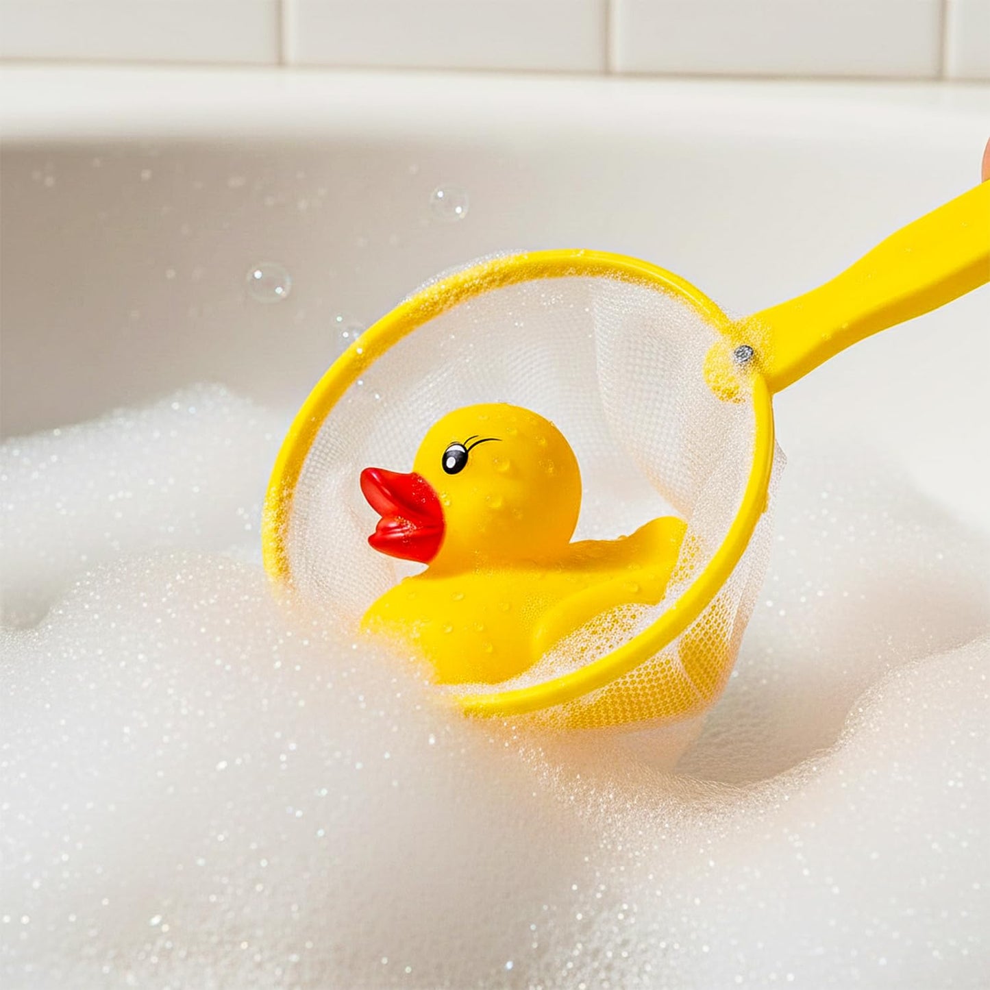 Mini Rubber Ducks Bath Toy Set 10 Ducks 2 Fishing Nets Kids Water Play Gift Fun Water Games for Kids, Perfect for Summer Paddling Pools and Baby Showers