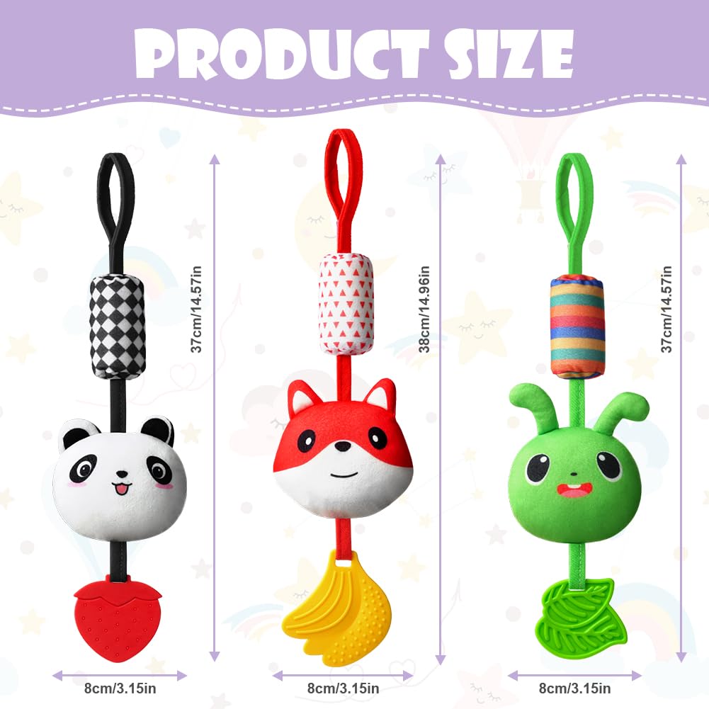 Aolso hanging rattle baby toy featuring a colorful caterpillar with high contrast animal shapes for newborn sensory play.