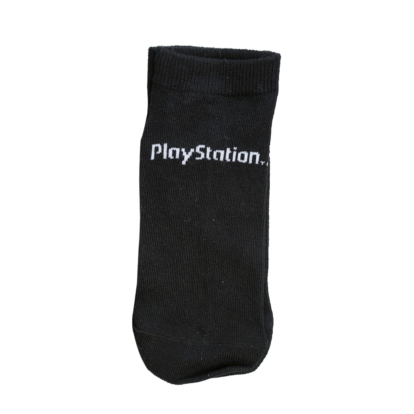 Set of three PlayStation official boys and girls trainer socks in size 12.5-3.5, featuring colorful gaming-themed designs for ages 6-9.