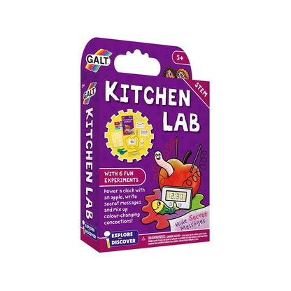 Galt Kitchen Lab science kit for kids showing colorful experiment tools and potion bottles for early STEM learning in children ages 5+