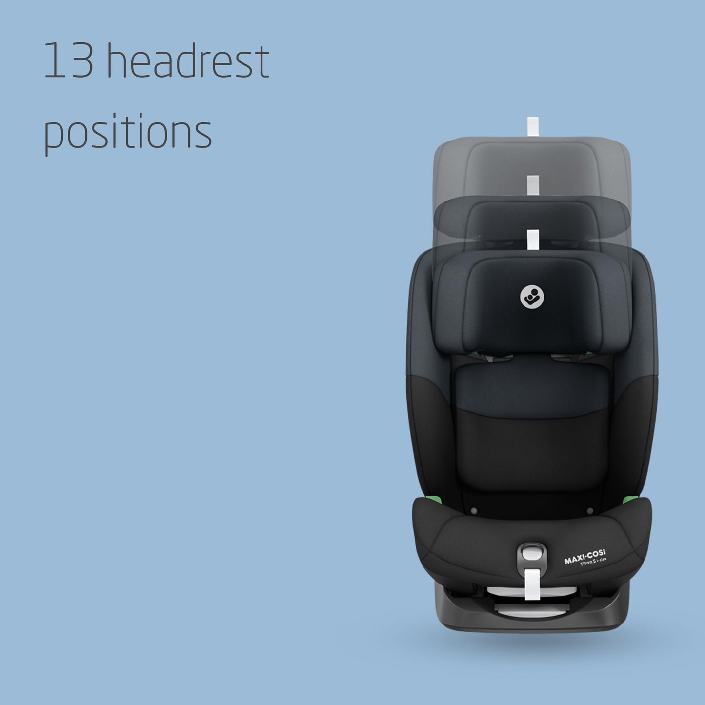 Maxi-Cosi Titan S i-Size, Child Car Seat, 15 months-12 years (76-150cm), ISOFIX Car Seat, 5 Recline Positions, 13 Headrest Positions, G-CELL Protection, 5-Point Safety Harness, Tonal Black