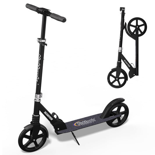 Nattork 8" navy blue kick scooter with sturdy wheels, front shock absorber, and adjustable handlebar for teens and adults.