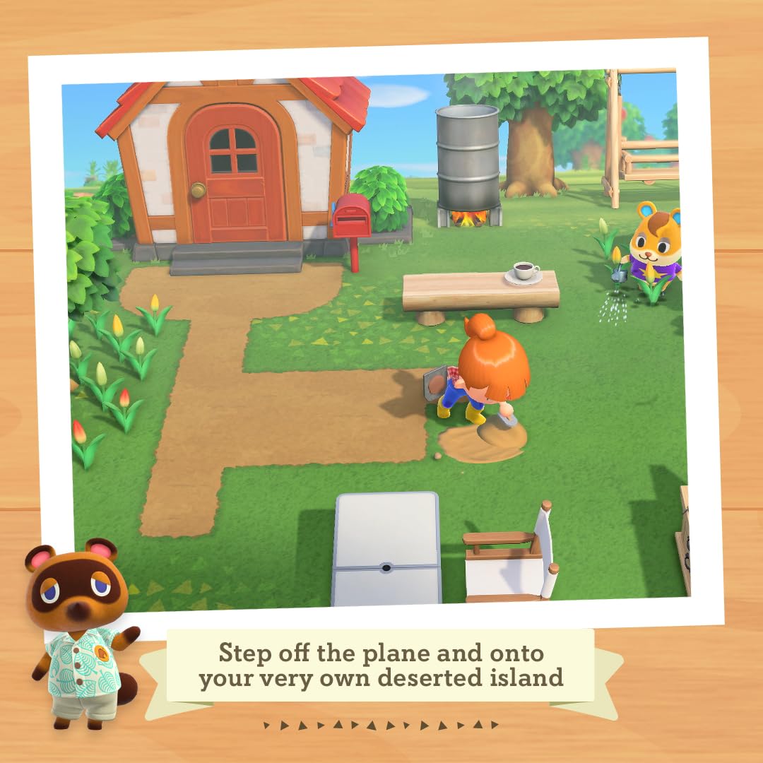 Nintendo Animal Crossing: New Horizons Nintendo Switch game cartridge with colorful cover art featuring characters and island scenery.