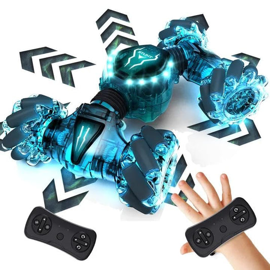 Tecnock 2025 Remote Control Car with Hand Control,2.4Ghz Gesture Sensing 4WD 360°Rotation RC Drift Car,3 Rechargeable Battery with Lighting Suitable for Many Terrains Gift for 4-9+Boys Girls