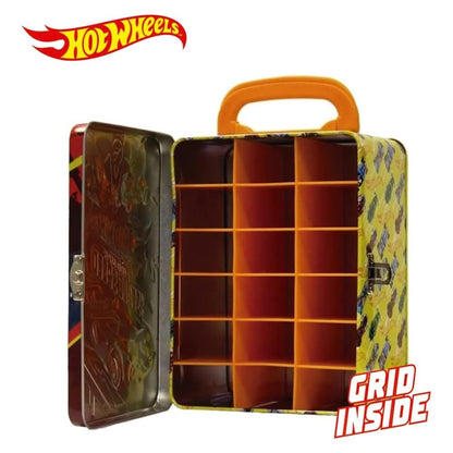Hot Wheels 1:64 Scale cars Metal Car Carry Case I 18 Toy Car Storage & Organiser I Gift for Collectors & Kids Ages 3 Years Old & Up I 3D lid design I (Cars not included)