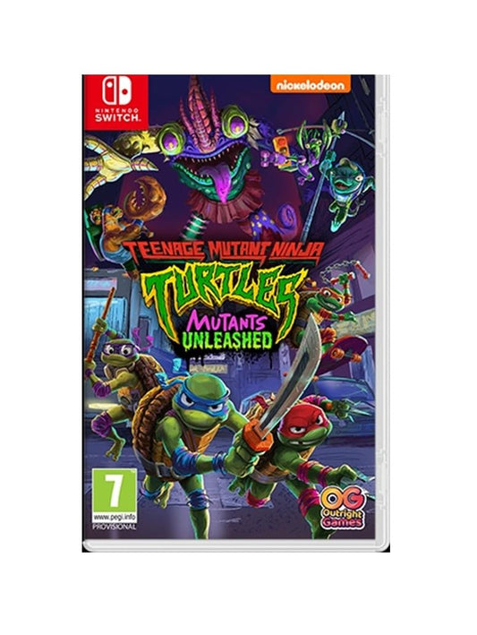 Teenage Mutant Ninja Turtles: Mutants Unleashed video game for Switch, featuring characters in action with colorful game artwork.