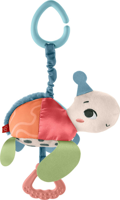 Fisher-Price Baby Stroller Toy Planet Friends Sea Me Bounce Turtle with teether, bouncing motion, and sounds for newborns