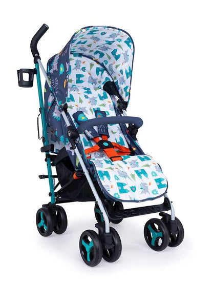 Cosatto Supa 3 Pushchair with Footmuff – Lightweight Stroller from Birth to 25Kg - Easy, Compact, Umbrella Fold, Large Shopping Basket, Carry Handle Footmuff, Dragon Kingdom