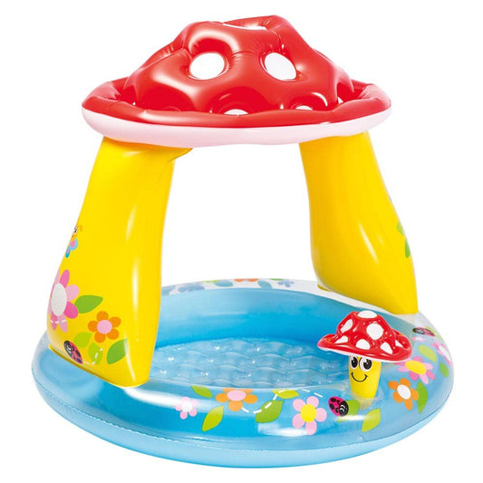 Intex Mushroom Baby Pool featuring vibrant colors and a fun mushroom design for toddlers to enjoy water play.