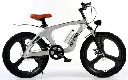 Elegant Kids Bike, 20” 22" 24” Mountain Bike, Road Bike, Sport Bicycle, Elegant Design, Suspension, Magnesium Alloy Frame and Wheels, Dual Disc Brakes, Tool Kit, LED Headlight, 6 to 12 Years (24 Inch)