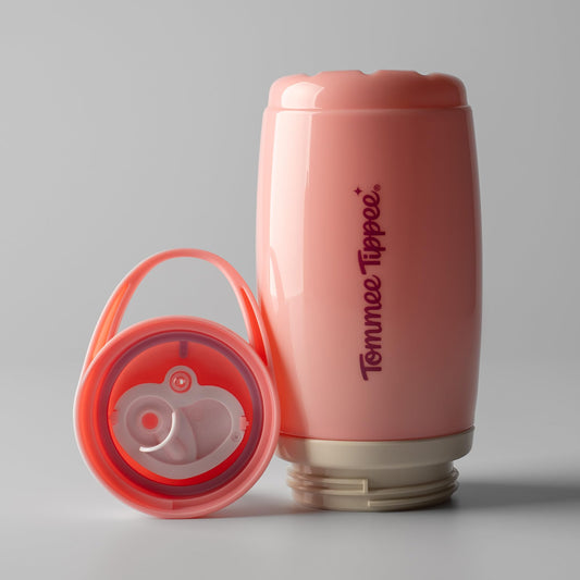 Tommee Tippee Insulated Active Spout Cup, 266ml, Non-Spill Water Bottle for Toddlers 12 Months+, Insulated to Help Keep Their Drinks Cool, Pink and Purple, 2 Pack
