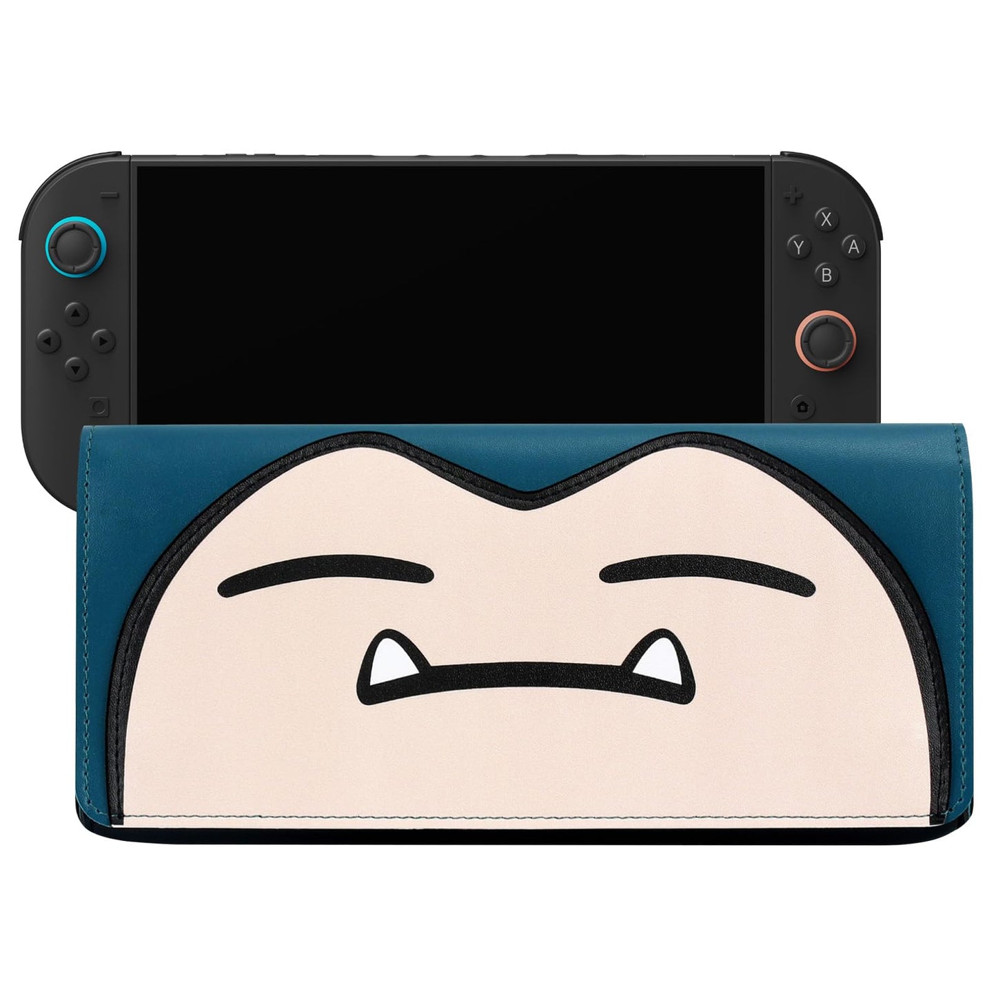 Blue PALPOW Switch 2 travel case with slim leather sleeve, 5 game card holders, designed for Nintendo Switch 2 console and accessories.