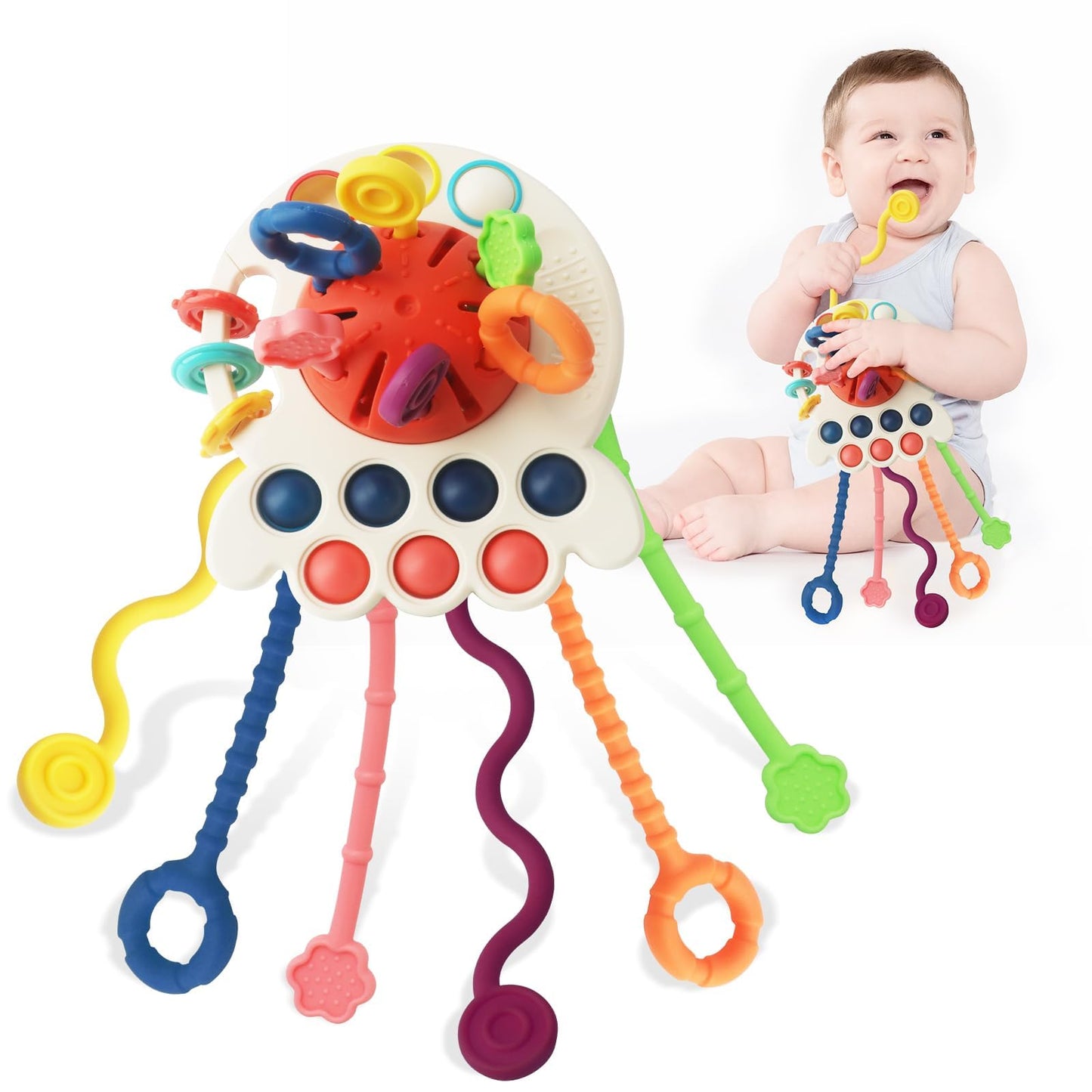 Montessori Toys for 1 Year Old- KETIEE Sensory Toys for Babies 12-18 Months, Pull String Activity Toy Travel Toys Early Development Toys Fine Motor Skills Toys Gift for Babies 18M+
