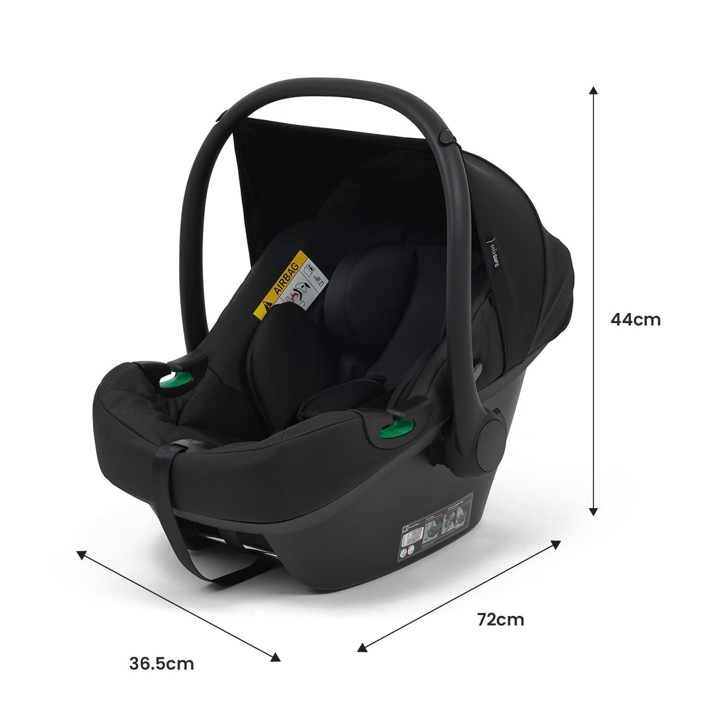 Enfasafe i-Size Infant Car Seat, 40 – 87cm- (up to 13kg) with Newborn Insert, ISOFIX Base Compatible