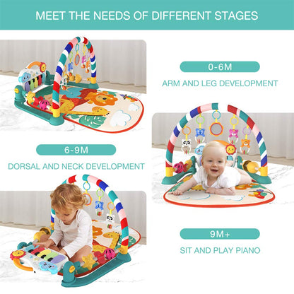 Eners Baby Play Mat Musical Activity Center Piano Floor Gym Playmat for Infants, Newborns and Toddlers - Tummy Time Mat With Toys