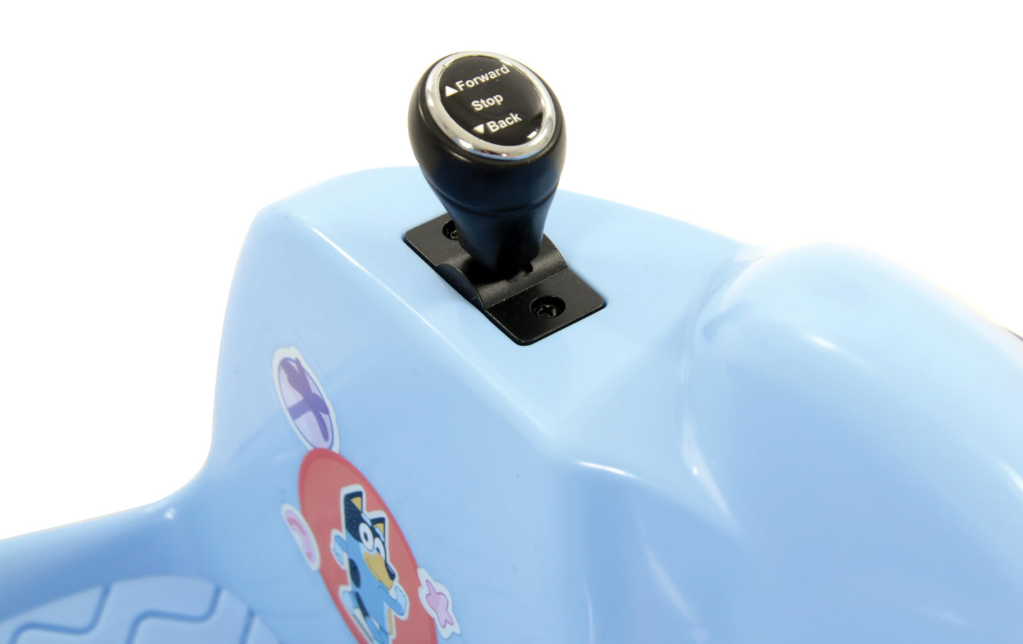 Bluey kids bumper car with LED lights, 360° spin, sounds, safety features, and toddler-friendly design for children 3+