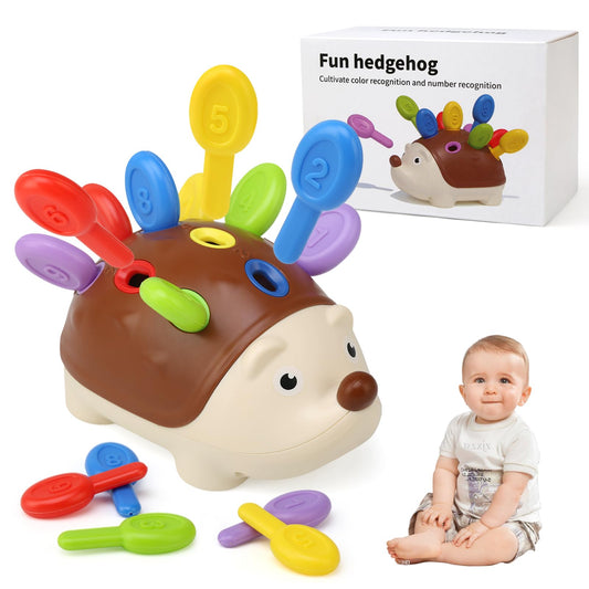 BelleStyle Baby Sensory Montessori Toys for 18 Months, Hedgehog Fine Motor Skills Toys Sorting Game Development Activity Toys Educational Learning Travel Toys for Toddlers Boys Girls 2 3 Years Old